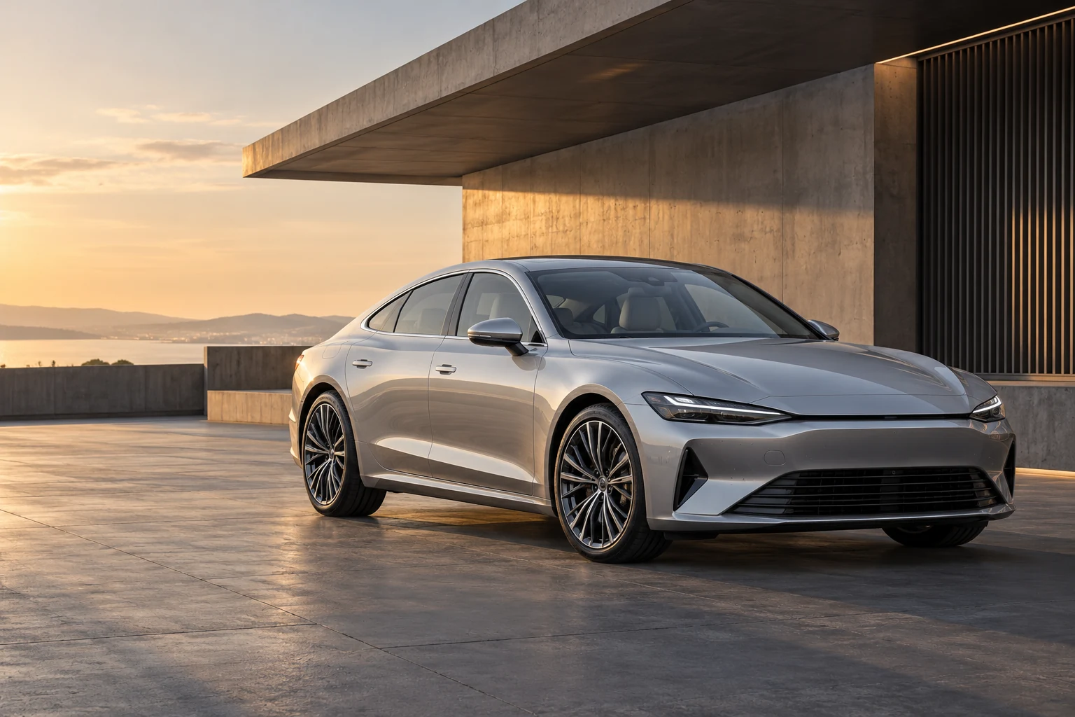 Silver concept sedan